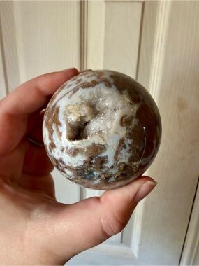 Natural Druzy Tree Agate Crystal Sphere